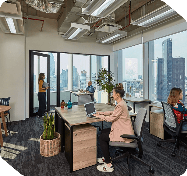 Team working in modern office